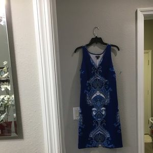 Blue print dress NWT